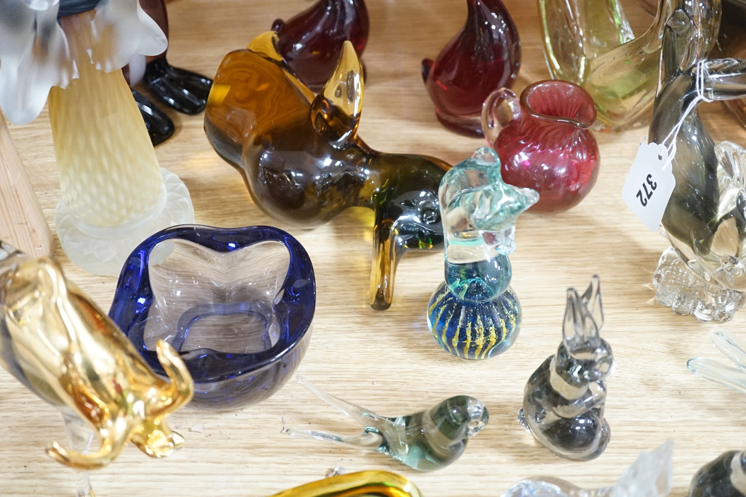 A large group of mostly Murano and Murano style glass